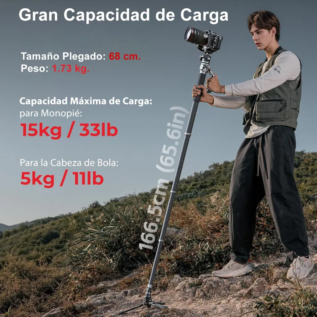 Monopié de Fibra de Carbón SmallRig 5564 c/Cabeza de Bola 
