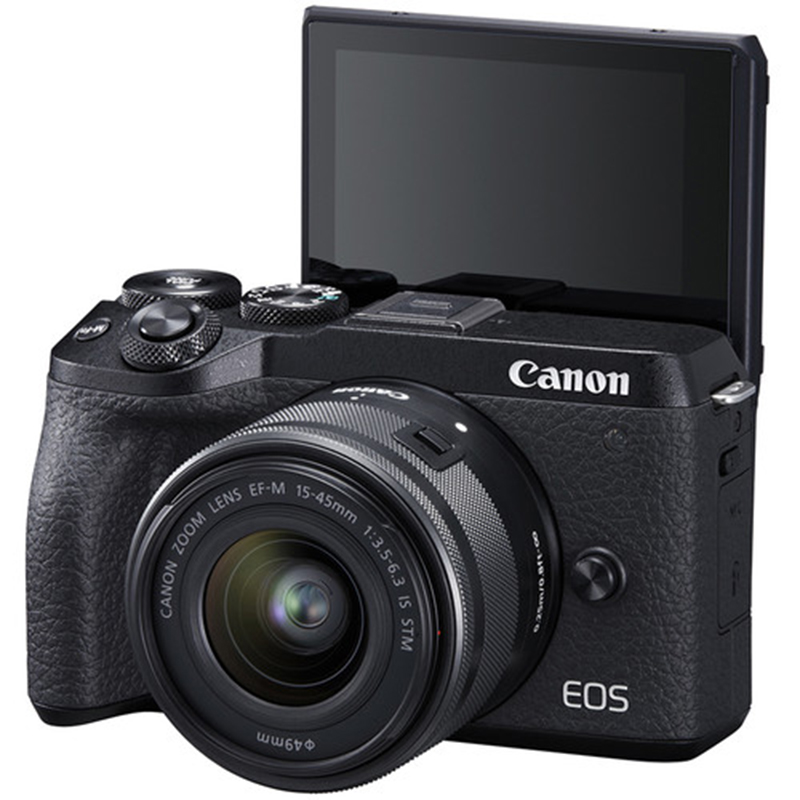 Cámara Canon EOS M6 Mark II c/EF-M 15-45mm IS STM+Visor electrónico EVF-DC2