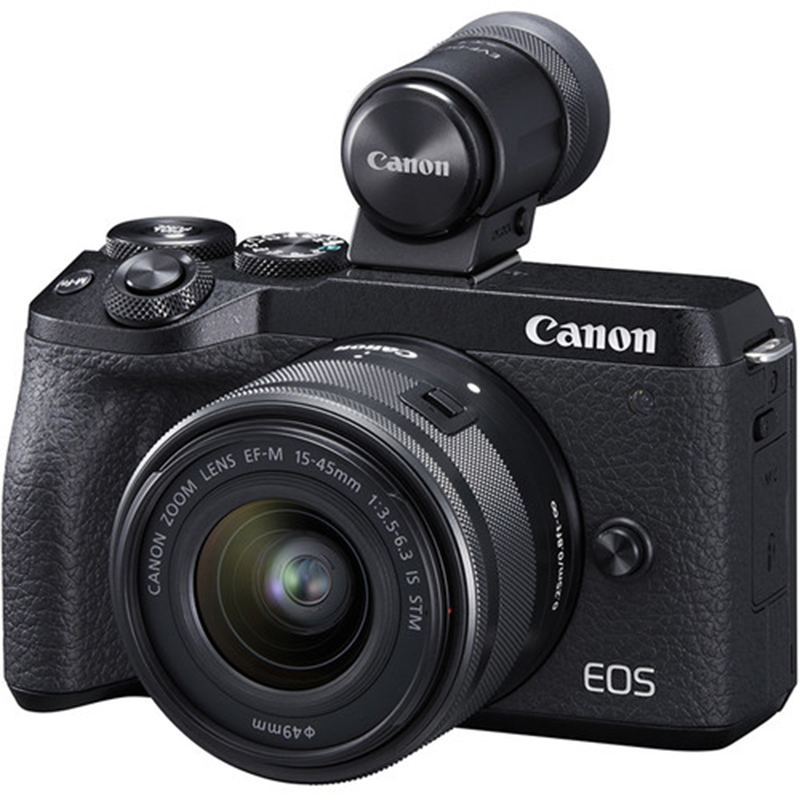 Cámara Canon EOS M6 Mark II c/EF-M 15-45mm IS STM+Visor electrónico EVF-DC2
