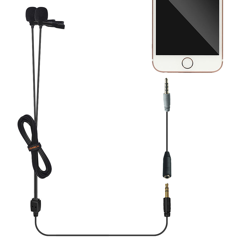 Micrófono Lavalier Dual Comica CVM-D02 3.5mm (cable 6mts.)