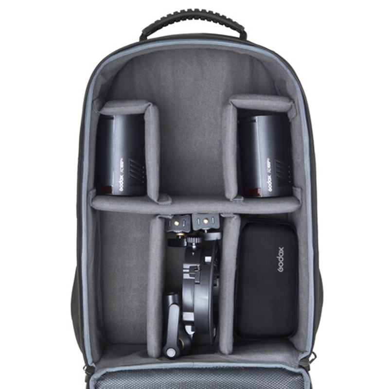 Kit de 2 Flash Godox AD100PRO + 1 Kit de Accesorios AK-R1 + 1 Soporte S2 + 1 Sombrilla Plata/Negra 84cm. + 1 Sombrilla Translúcida 84cm. + BackPack CB-20