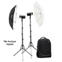 Kit de 2 Flash AD300PRO + 1 Softbox AD-S60S + 2 Sombrilla UBLO85T + 2 Soporte para Flash AD-E2 + 2 Cargador + 2 Batería W30P + 1 BackPack CB-20