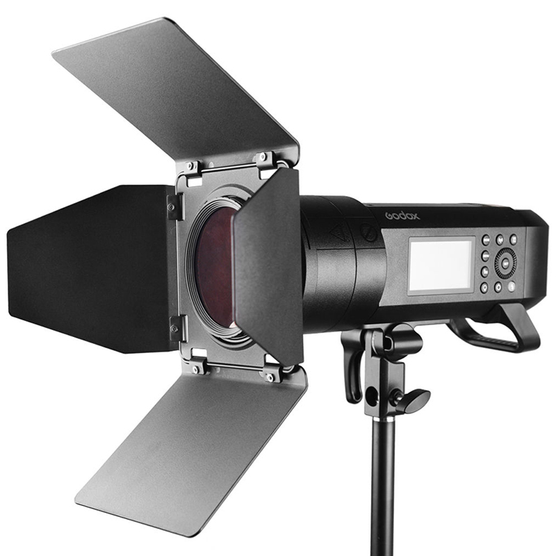 Aletas Godox con Grid y 4 Filtros de Color y 2 Arillos Porta Flitros para Witstro AD400Pro BD-08