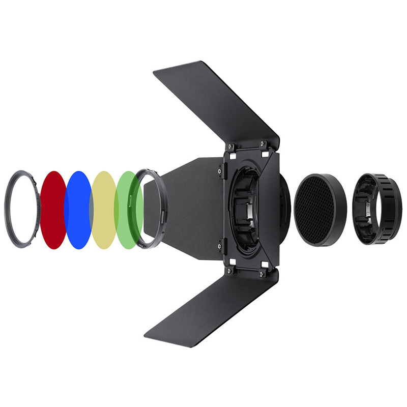 Aletas Godox BD-10 con Grid y 4 Filtros de Color y 1 Difusor para Witstro AD300Pro