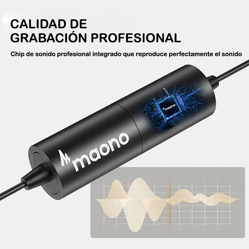 Micrófono Lavalier Alámbrico de Solapa Maono AU-100