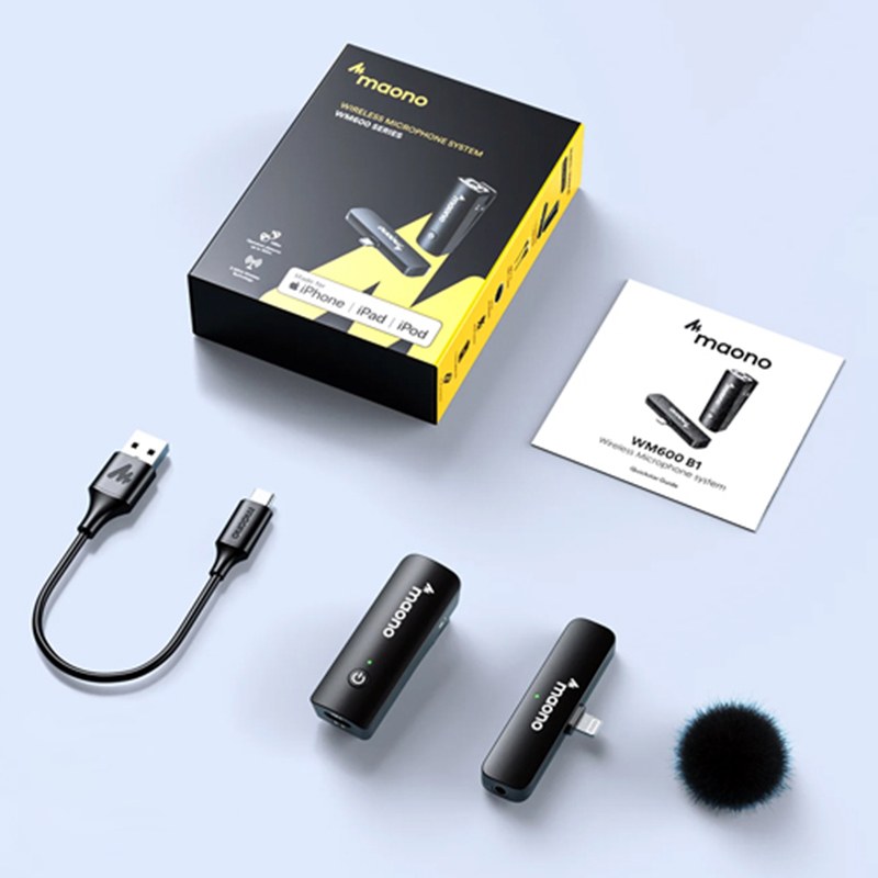 Micrófono Inalámbrico Maono WM600-B1 para iPhone/iPad/iPod