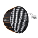 Caja Suavizadora Parabólica Godox 70cm. Armado Rápido (Bowens) QRP70G con Grid