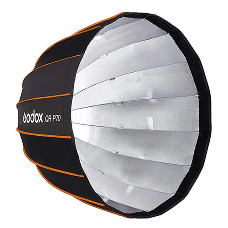 Caja Suavizadora Parabólica Godox 70cm. Armado Rápido (Bowens) QRP70G con Grid