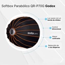 Caja Suavizadora Parabólica Godox 70cm. Armado Rápido (Bowens) QRP70G con Grid
