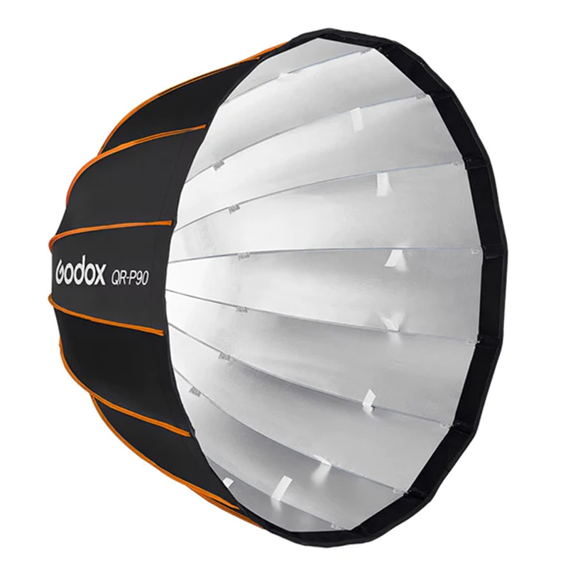 Caja Suavizadora Parabólica Godox 90cm. Armado Rápido (Bowens) QRP90G con Grid