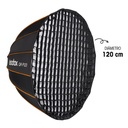 Caja Suavizadora Parabólica Godox 120cm. Armado Rápido (Bowens) QRP120G con Grid