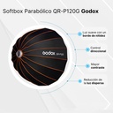 Caja Suavizadora Parabólica Godox 120cm. Armado Rápido (Bowens) QRP120G con Grid