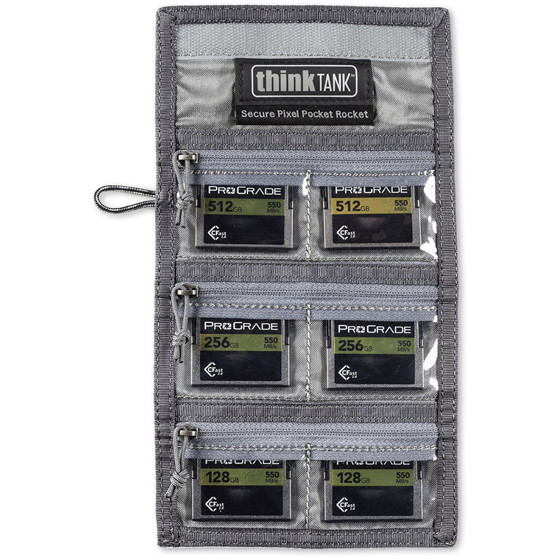 Cartera para 6 Memorias CF o XQD o 12 SD Think Tank Secure Pixel Pocket Rocket (Negra) TT233