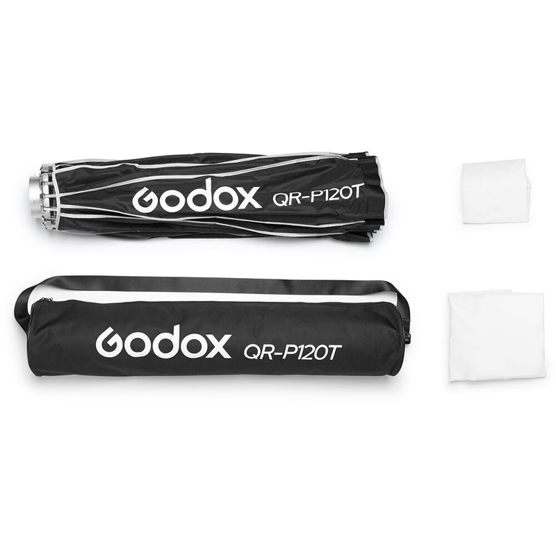 Caja Suavizadora Parabólica Compacta Godox 120 cm. Armado Rápido (Bowens) QRP120T