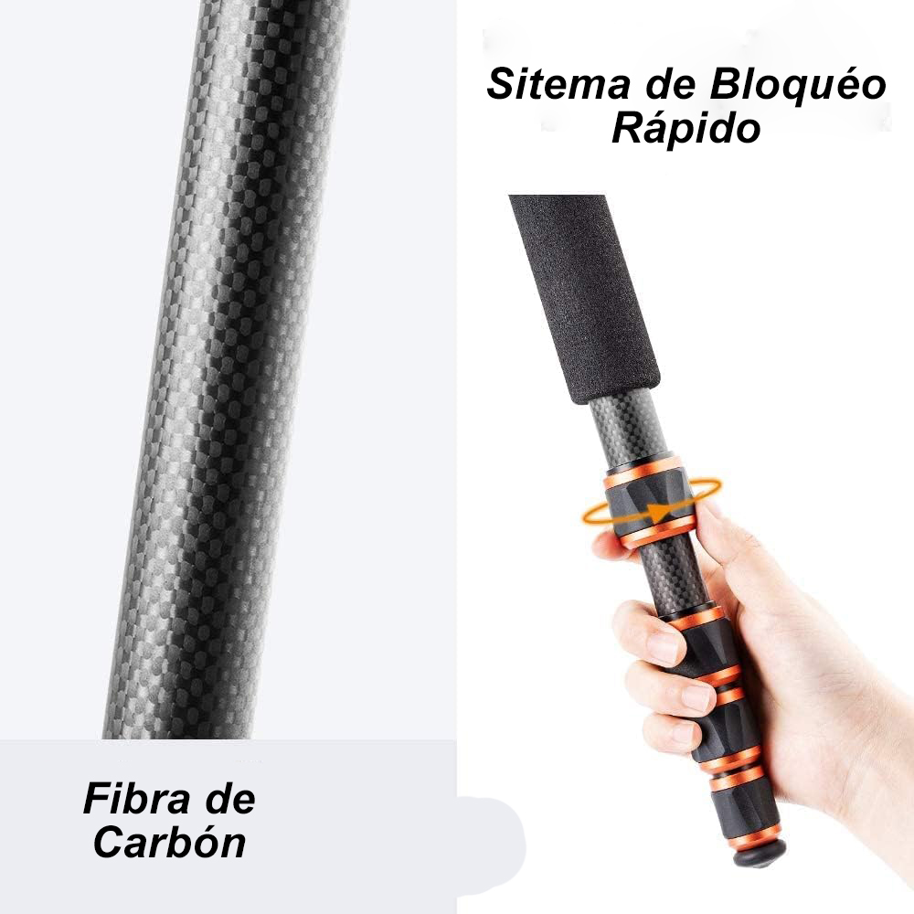 Tripié/Monopié Fibra de Carbón K&F Concept CC225C0+BH-25 c/Cabeza de Bola (KF09.077V3)