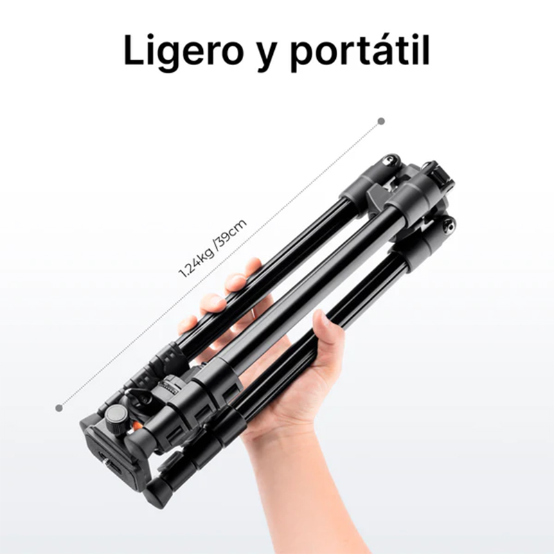 Tripié Compacto K&F Concept K234A0 + Cabeza de Bola KF-28 c/Soporte para Celular (KF09.101V1)