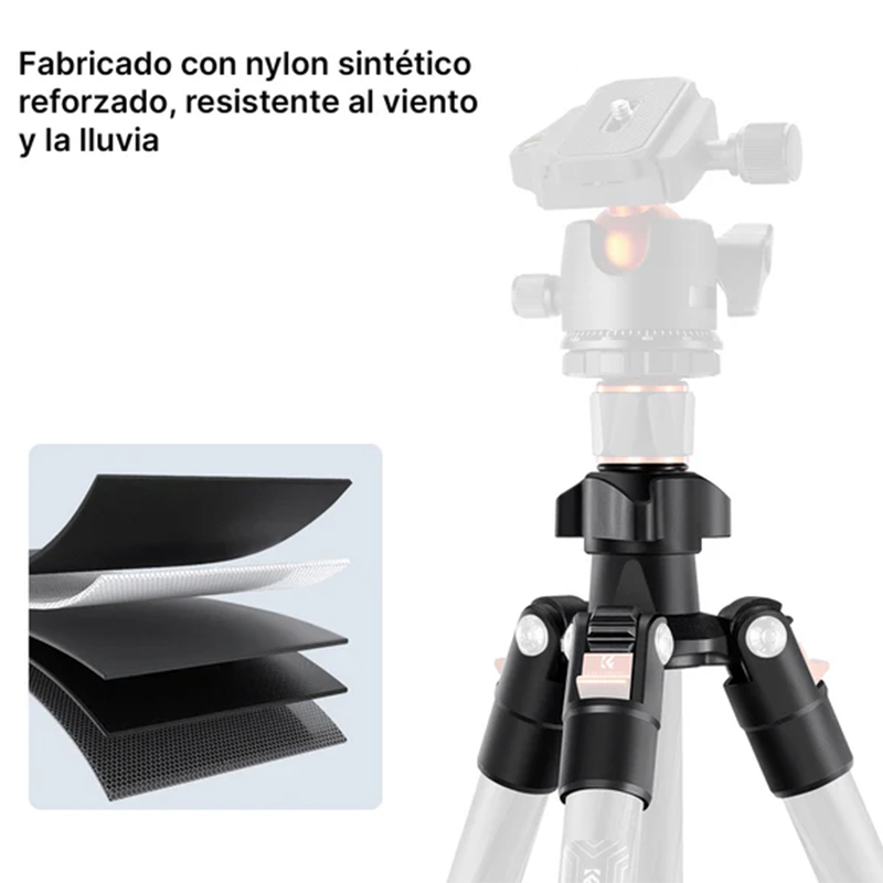Tripié Fibra de Carbón K&F Concept K254C2 + Cabezal de Bola BH-36L (KF09.123)