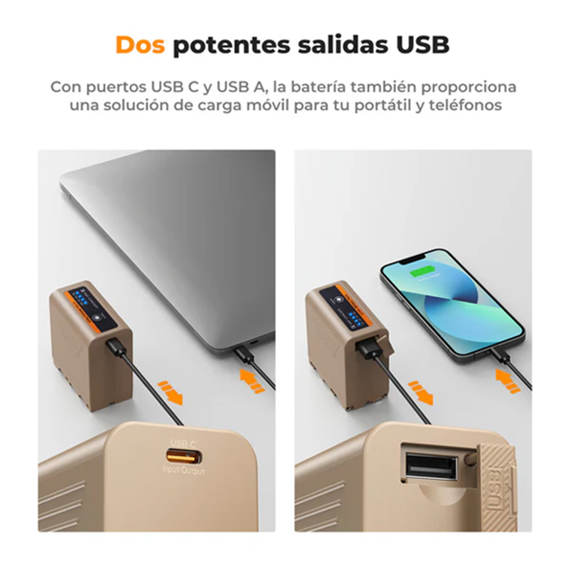 Bateria de Litio K&F Concept Tipo NP-F970 Carga Directa USB-C (KF28.0036)
