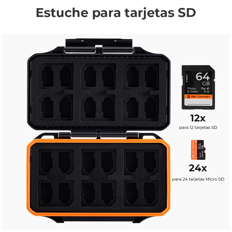 Estuche Anti-Shock para Memorias SD/Micro SD K&F Concept (KF31.106)