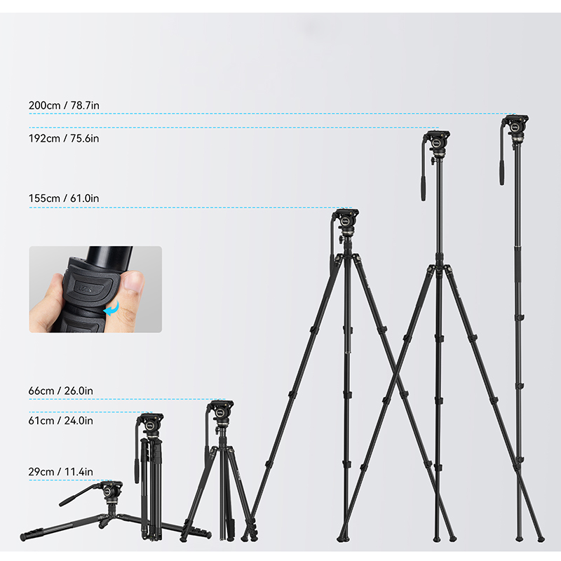 Tripié SmallRig 4475 para Video con Cabeza Fluída CT210