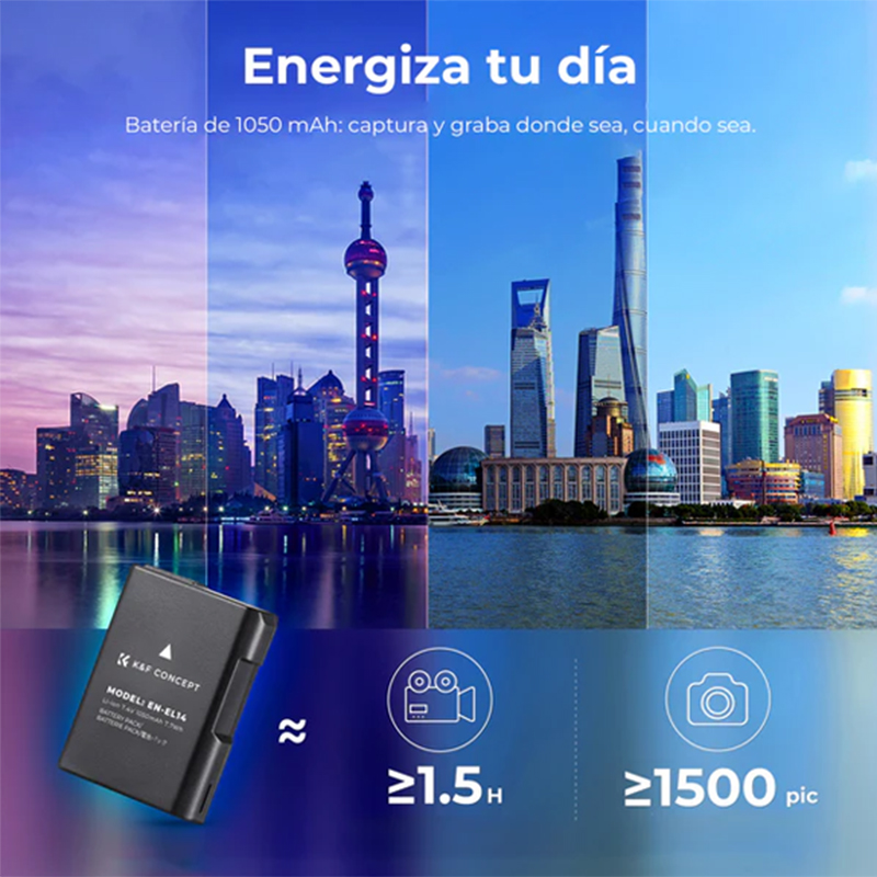 Batería Recargable K&F Concept Tipo EN-EL14 para Nikon (KF28.0020V1)