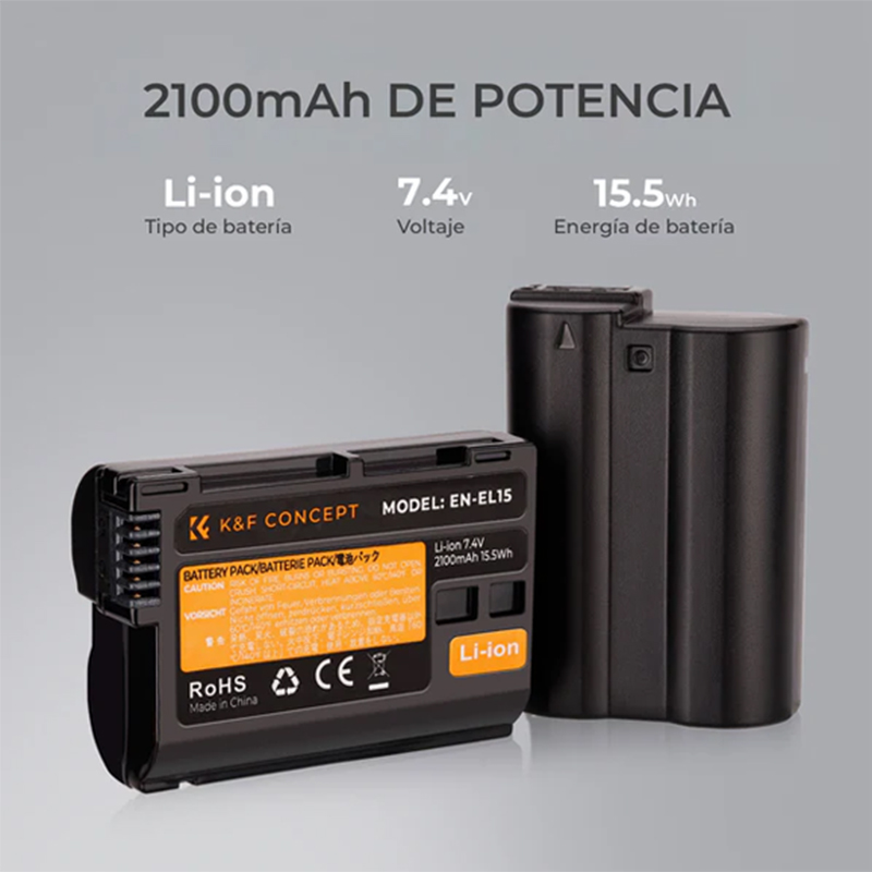 Batería Recargable K&F Concept Tipo EN-EL15 para Nikon (KF28.0012V3)