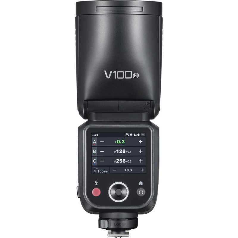 Flash Godox V100N TTL con Pantalla Táctil para Nikon con Batería Recargable