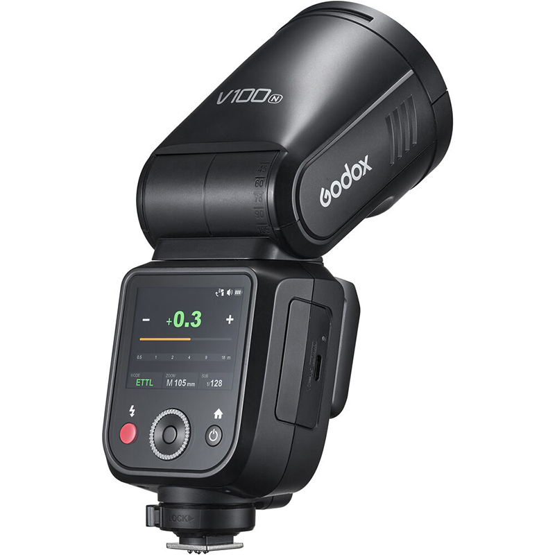 Flash Godox V100N TTL con Pantalla Táctil para Nikon con Batería Recargable