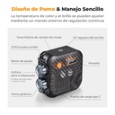 Lámpara Led RGB Portátil K&F Concept L01-60R color Negro (KF34.036)