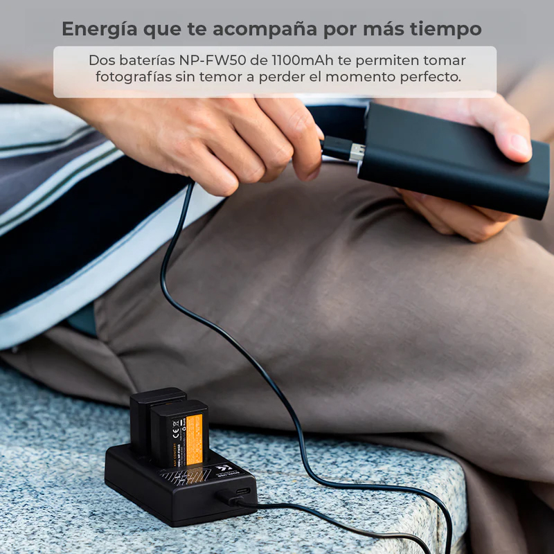 Kit de Cargador Dual y 2 Baterias Tipo NP-FW50 K&F Concept (KF28.0015)