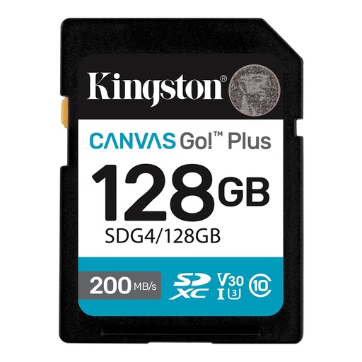 Memoria Kingston Canvas Go! Plus SDXC 128GB UHS-I U3 Clase 10 V30