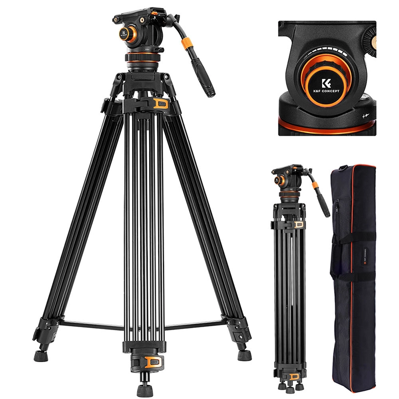 Tripié K&F Concept VA3 + Cabezal de Video BV20 (KF09.148V1)