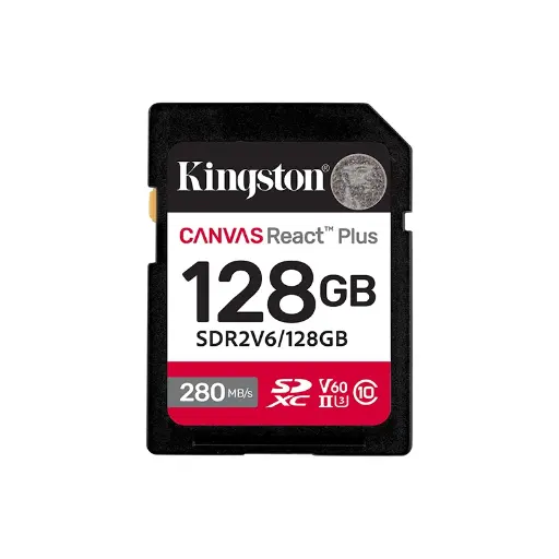 Memoria Kingston Canvas React Plus V60 SDXC 128GB UHS-II U3 Clase 10