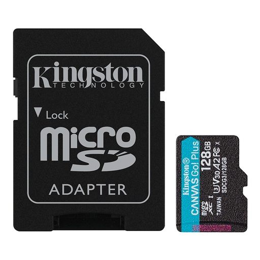 Memoria Kingston Canvas Go! Plus Micro SDXC 128GB UHS-I U3 Clase 10 V30 A2