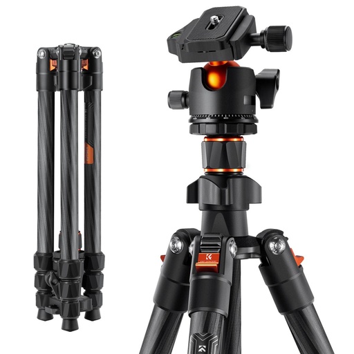 Tripié Fibra de Carbón K&F Concept K254C2 + Cabezal de Bola BH-36L (KF09.123)
