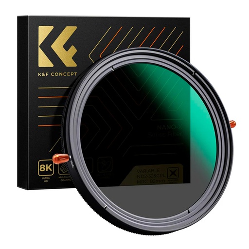 Filtro Densidad Neutra Variable y CPL K&F Concept 82mm. Serie Nano-X (KF01.1088V2)