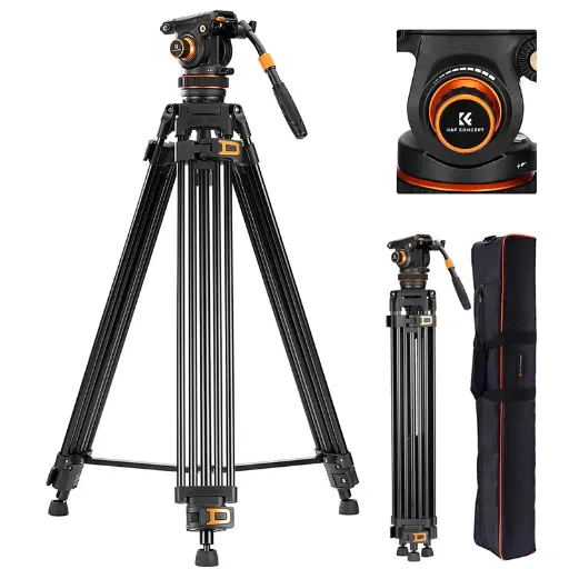 Tripié K&F Concept VA3 + Cabezal de Video BV20 (KF09.148V1)