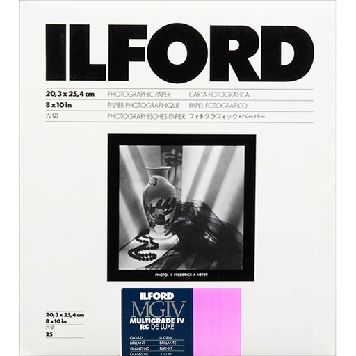 Papel Ilford Multigrado IV RC DELUXE 8x10 con 25 hojas BRILLANTE
