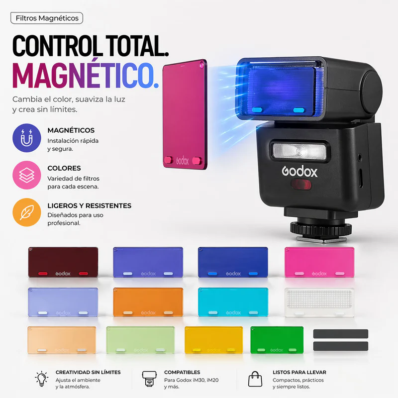 Kit de Filtros Magnéticos Godox MA02 para Flash iT30Pro/iT32