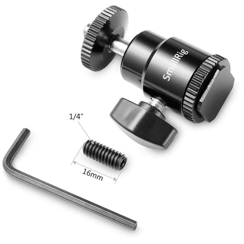 Cabeza de Bola Adaptador SmallRig 761 de Zapata Fría a Rosca de 1/4" 