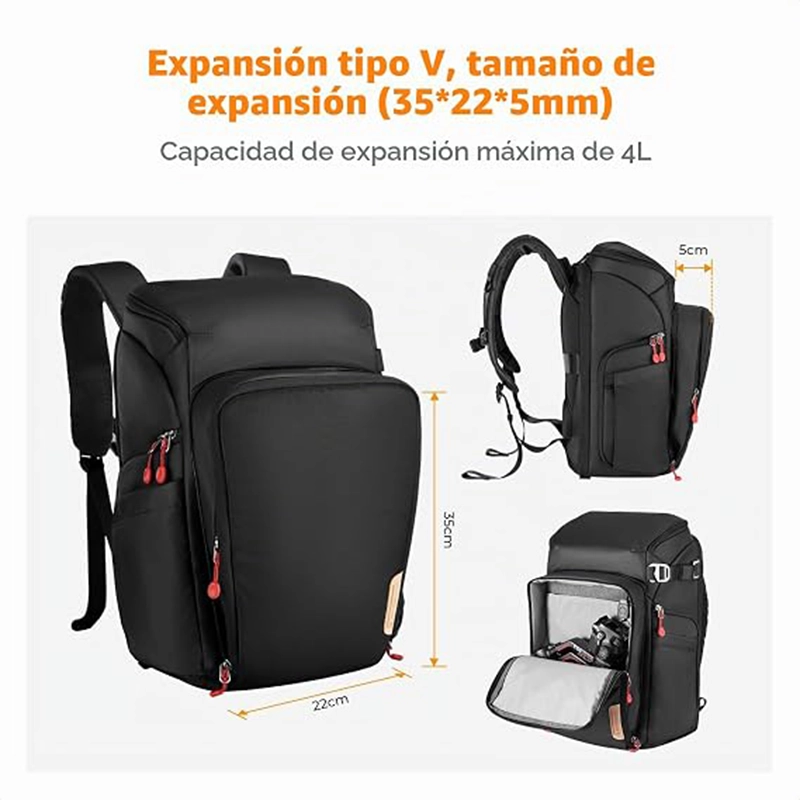 BackPack K&F Concept Nature Wander 25L Negro/Rojo (KF13.128V6)