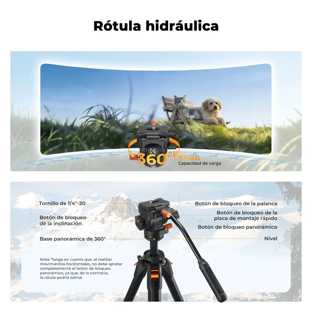 Tripié para Video c/Cabezal Fluído K&F Concept (KF09.172)