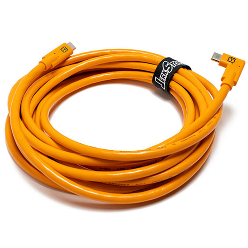 Cable USB-C a USB-C Right Angle Tether Tools CUC15RT-ORG