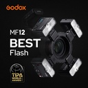 Kit de 2 Flash Macro Godox MF12 con Accesorios y Arillos de 49 a 77mm.