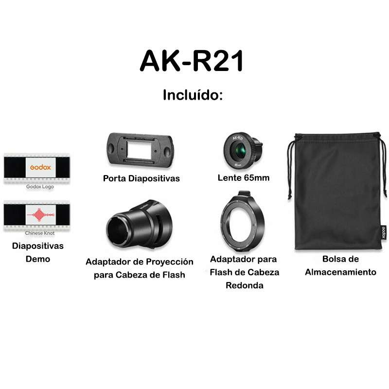 Accesorio de Proyección Godox AK-R21 p/Flash de Cabeza Redonda
