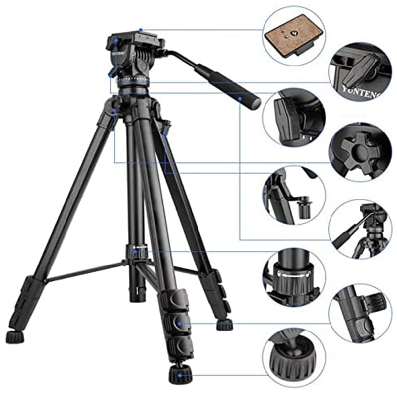 Tripié Yunteng VCT-999 con Cabezal Fluído de Video