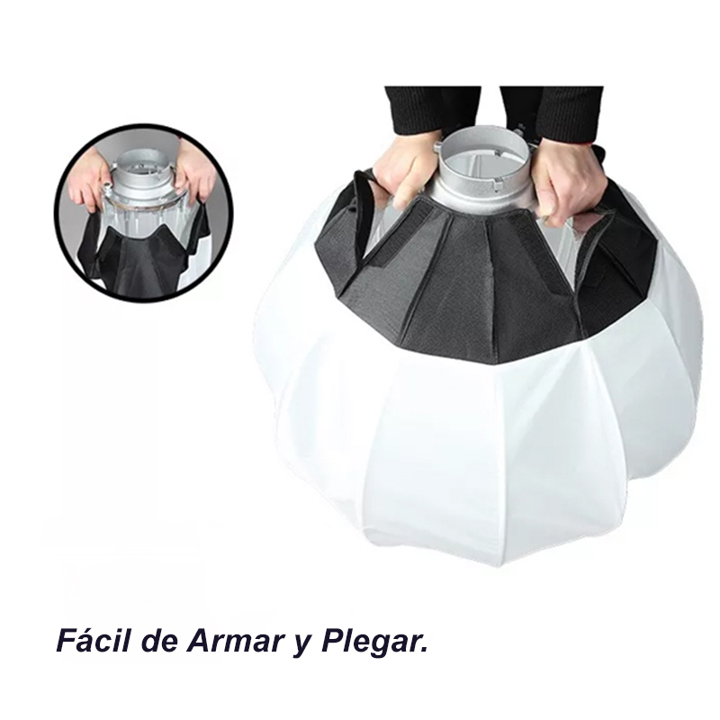 Softbox tipo Globo Plegable NiceFoto 65cm. L-Ø65 (Bowens)