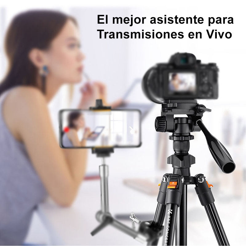 Tripié Compacto K&F Concept K234A0 + Cabeza para Foto/Video c/Soporte para Celular (KF09.115)