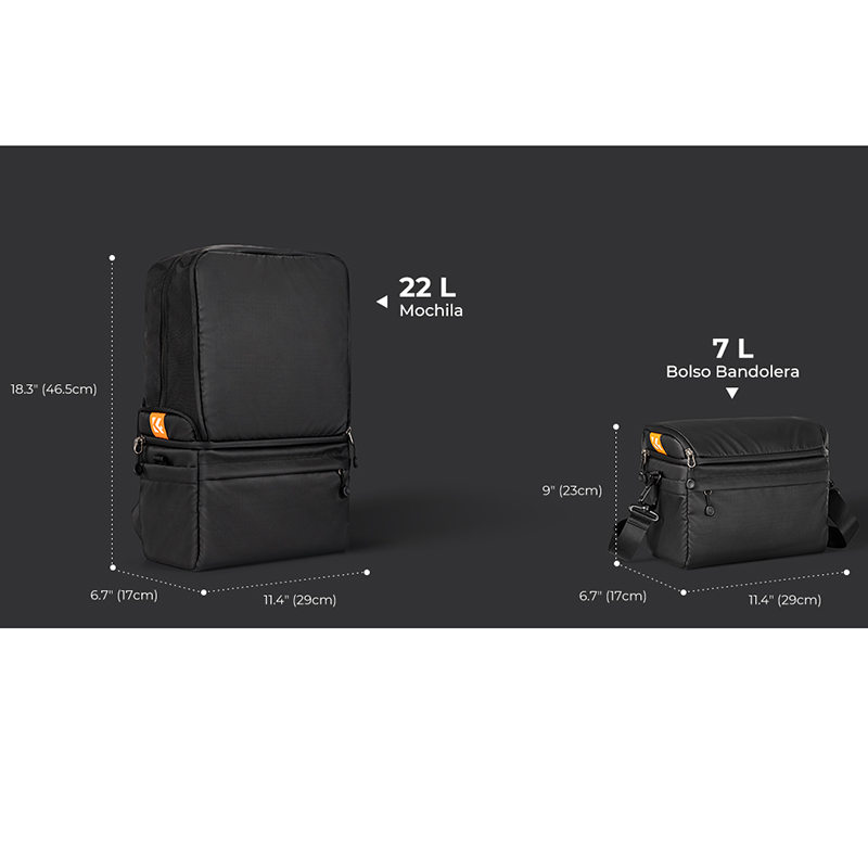 BackPack K&F Concept Alpha 22L Plegable Negra (KF13.129)
