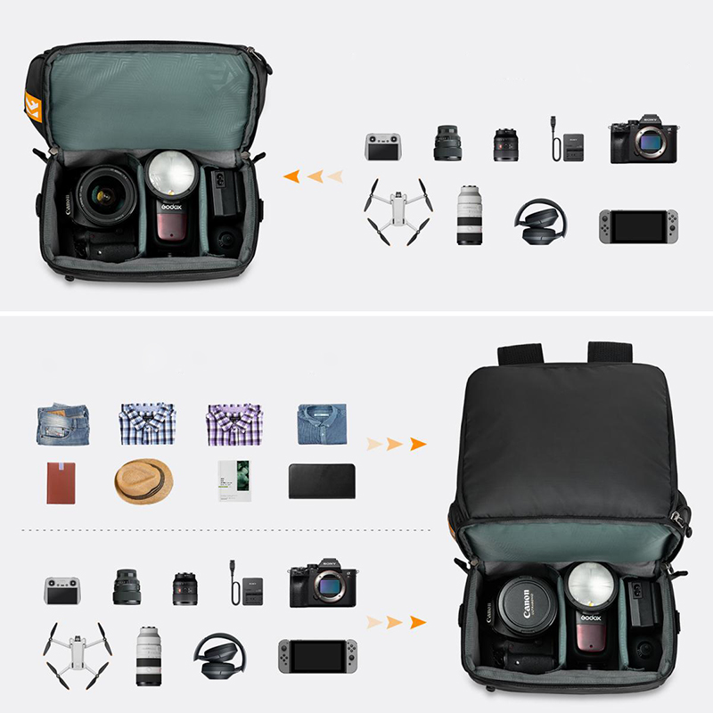 BackPack K&F Concept Alpha 22L Plegable Negra (KF13.129)